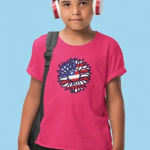 Patriotic Sunflower Bold Lineart T-shirt -Image by Shutterstock